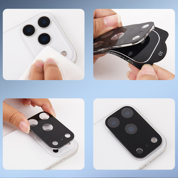 2x Szkło hartowane ERBORD na wyspę aparatów do iPhone 17 Pro Max, czarne