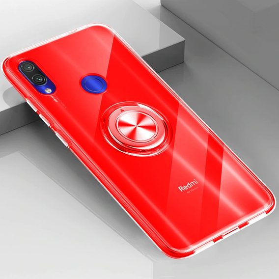 Etui do Xiaomi Redmi 7, silikonowe z ringiem Airbag Ring, czerwone