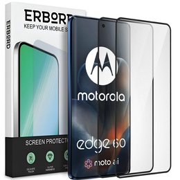 2x Szkło Hartowane do Motorola Edge 60, ERBORD 3D pełne, szybka na cały ekran