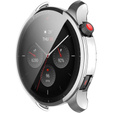 2w1 Etui z osłoną na ekran do Amazfit GTR 4 46mm, Srebrne