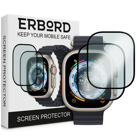 2x Szkło Hybrydowe ERBORD do Apple Watch Ultra 1/2/3 49MM