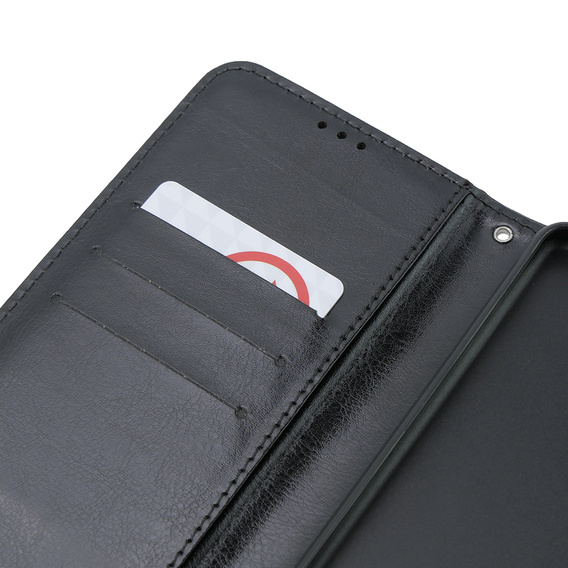 Etui z klapką do Oppo A58 4G, Crazy Horse Wallet, czarne