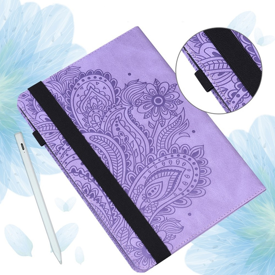 Etui do Xiaomi Redmi Pad SE 11", Flowers, fioletowe