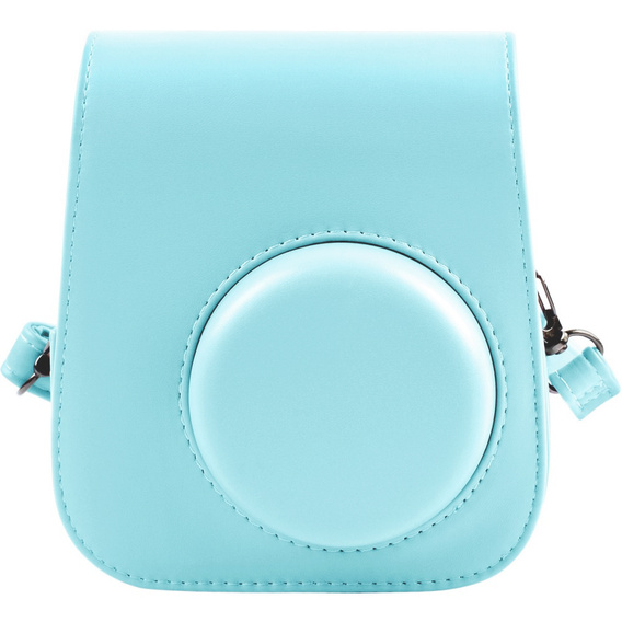Etui do Fujifilm Instax Mini 11, skórzany pokrowiec z paskiem, niebieskie