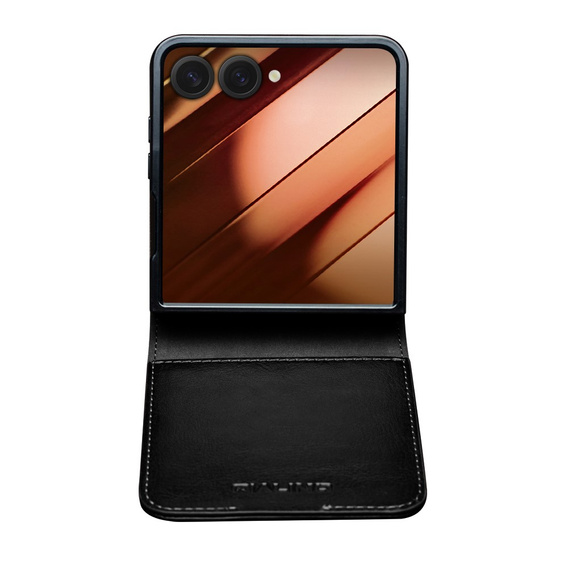Skórzane etui portfelowe do Samsung Galaxy Z Flip7 - czarne