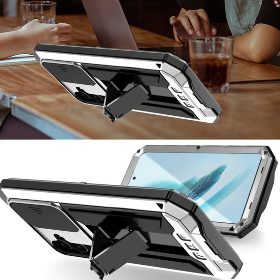 Etui pancerne do Samsung Galaxy S25+ Plus, R-JUST, srebrne