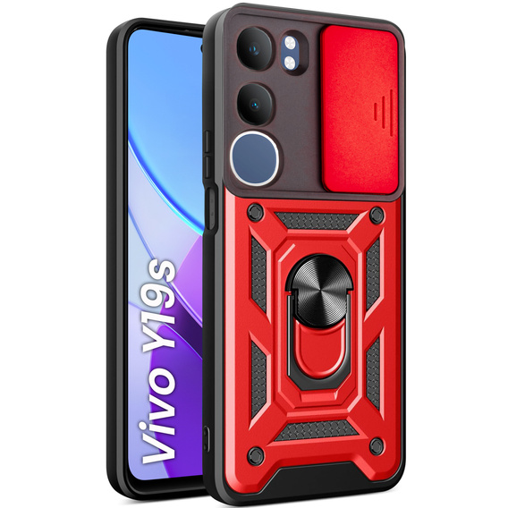 Etui pancerne do Vivo Y19s, CamShield Slide, czerwone