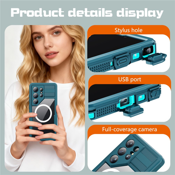 Etui wodoodporne do Samsung Galaxy S26 Ultra, Redpepper, do MagSafe, niebieskie