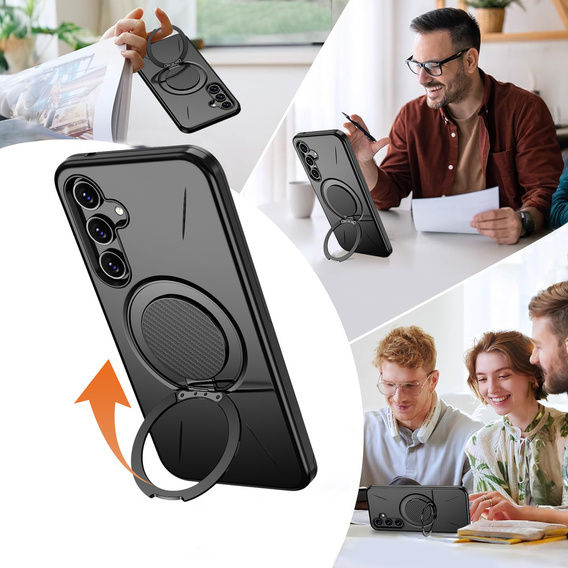 Etui do Samsung Galaxy A57 5G, z podstawką, do MagSafe, czarne