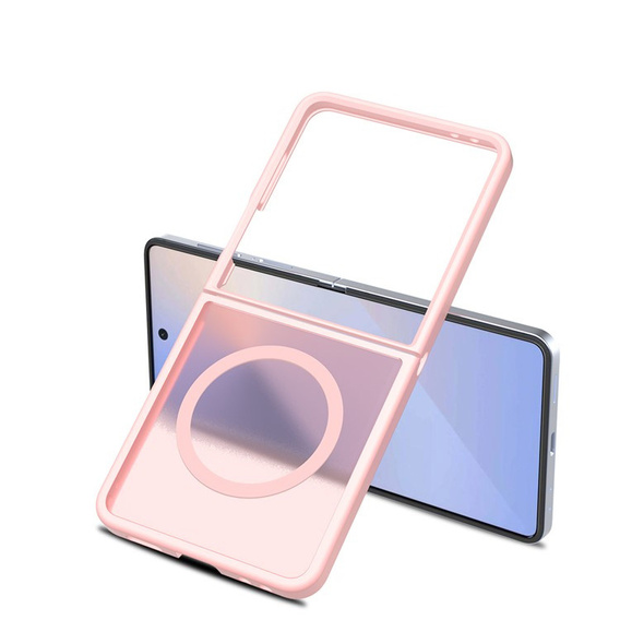 Etui do Samsung Galaxy Z Flip7 z MagSafe, różowe, widok magnesów do ładowarek