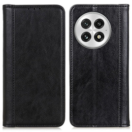 Etui z klapką do OnePlus 13, Split Leather, czarne