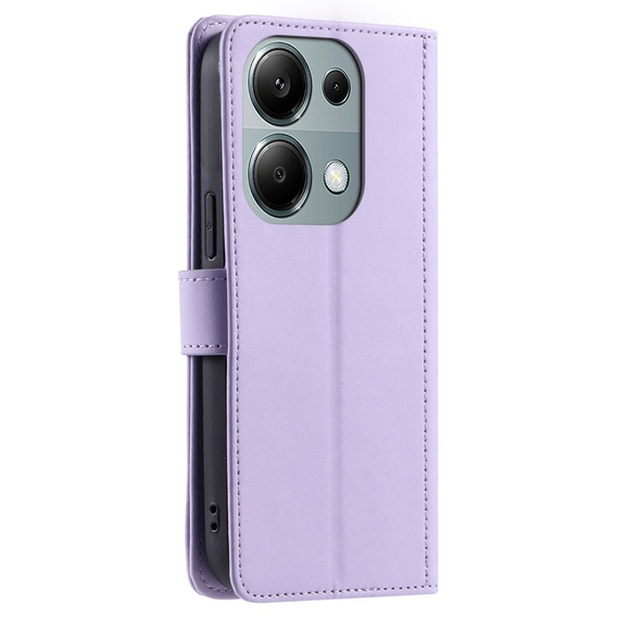 Etui z klapką do Xiaomi Redmi Note 13 Pro 4G / Xiaomi Redmi Note 14S / Xiaomi Poco M6 Pro 4G, Rhombus Crossbody Leather, fioletowe