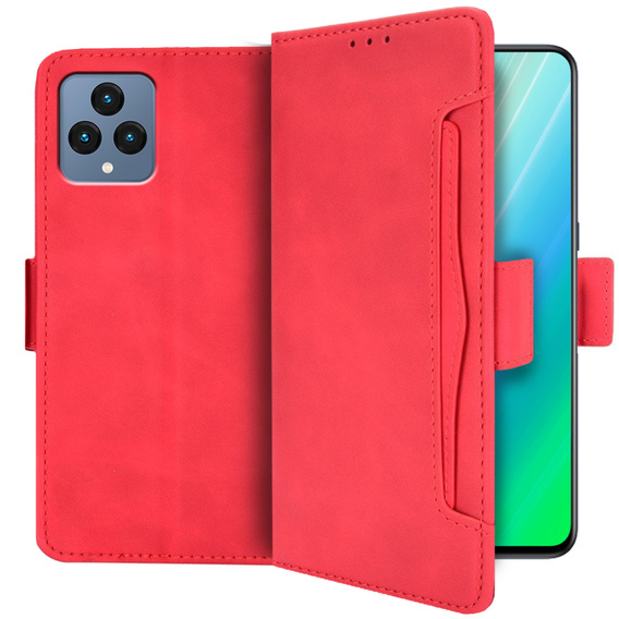 Etui z klapką do T Phone 5G, Card Slot, czerwone