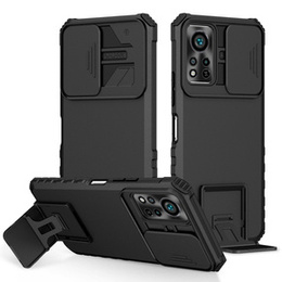 Etui pancerne do Infinix Hot 11s, Obudowa Camshield Case z podstawką, Czarne