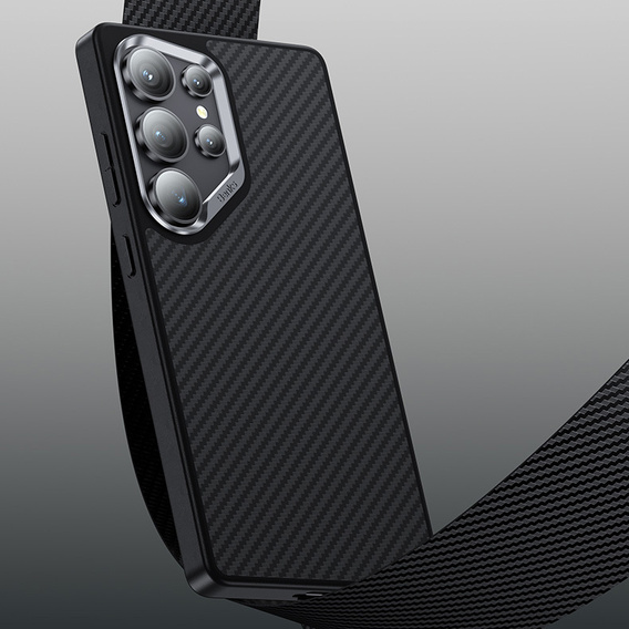 Etui BENKS Kevlar Armor PRO do Samsung Galaxy S25 Ultra, Carbon Fiber 600D A045, do MagSafe, czarne