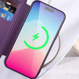 Etui z klapką do iPhone 15 Pro Max, RFID Wallet MagSafe z ochroną aparatu, fioletowe