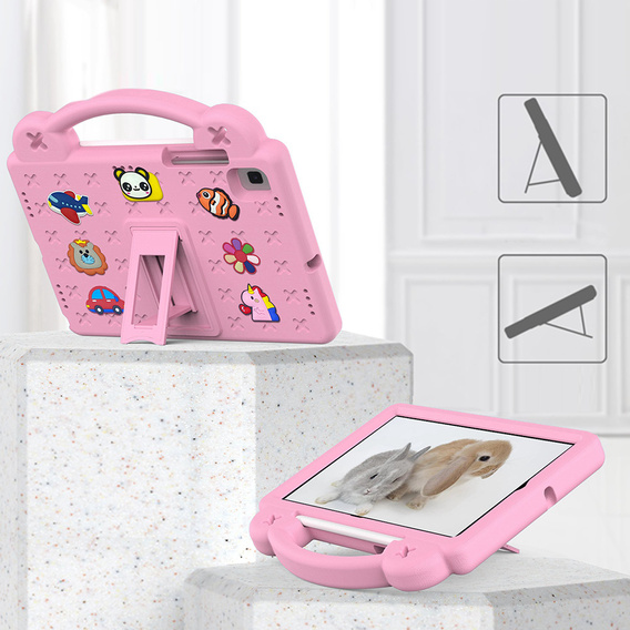 Etui do Samsung Galaxy Tab S6 Lite 10.4" 2020/2022/2024 / Tab A7 2020 T500 / T505 / Tab S6 T860/T865, Cute Patterns, z podstawką, Różowe