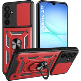 Etui pancerne do Samsung Galaxy A17 5G, CamShield Slide, czerwone