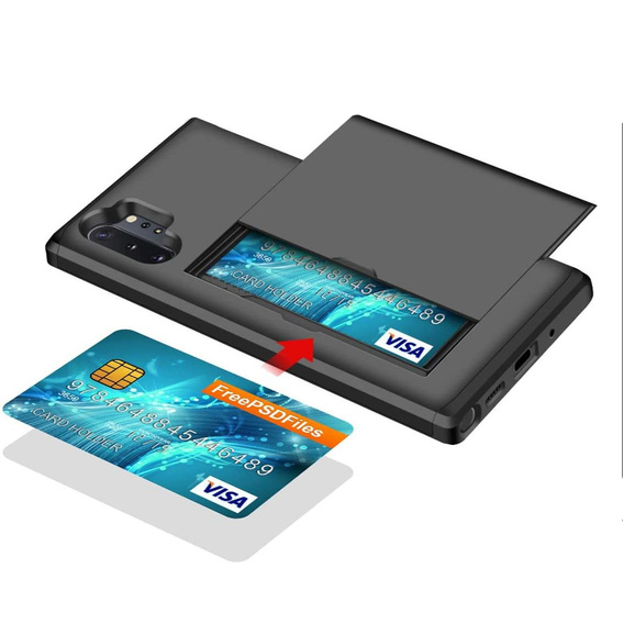 Etui do Samsung Galaxy Note 10+ Plus, Sliding Card Holder, czarne