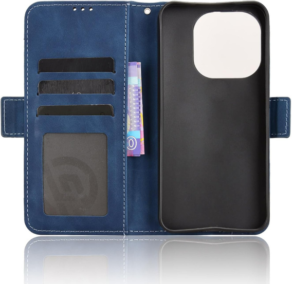 Etui z klapką do Xiaomi 15T, Card Slot, niebieskie