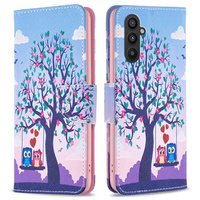 Etui z klapką do Samsung Galaxy A25 5G, Wallet, Two Owls, niebieskie + szkło 9H