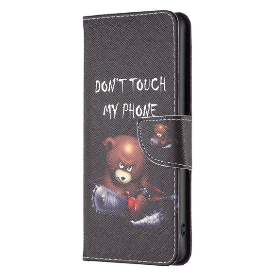 Etui z klapką do Infinix Hot 30, Wallet, Don't Touch My Phone czarne