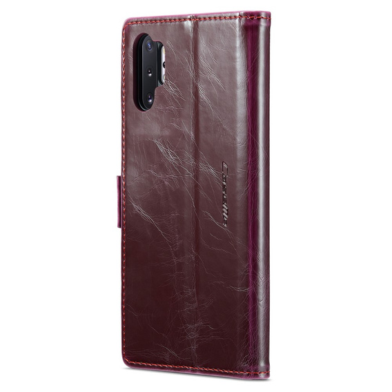 Etui z klapką CASEME do Samsung Galaxy Note 10 Plus, Waxy Textured, czerwone