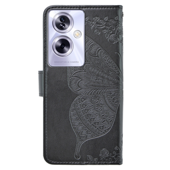 Etui z klapką do Oppo A79 5G, Butterfly, czarne