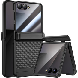 Etui do Samsung Galaxy Z Flip7 5G, PC Case, ze szkłem, czarne