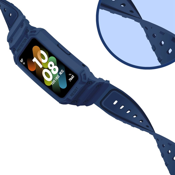Pasek z Etui do Huawei Band 6 / Huawei Band 7, Niebieski