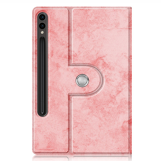 Etui do Samsung Galaxy Tab S9+ z miejscem na rysik, Obrotowe 360°, Różowe