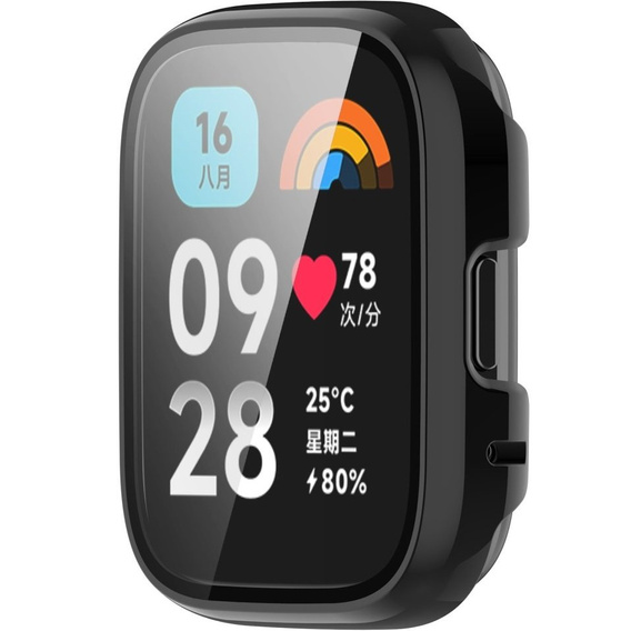 2w1 Etui + Szkło Hartowane do Xiaomi Redmi Watch 3 Active, Czarny