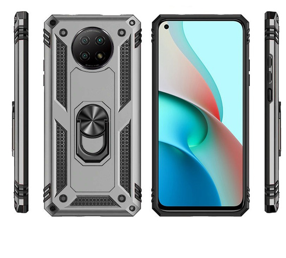 Etui pancerne do Xiaomi Redmi Note 9T 5G, Nox Case Ring, srebrne