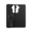 Etui BENKS Kevlar do Samsung Galaxy S25, Carbon Fiber 600D 0043, do MagSafe, czarne