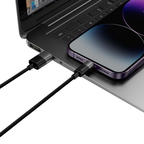 Baseus kabel Starspeed 3‑w‑1 USB‑A – USB‑C/Micro‑USB/Lightning 1,2 m 3,5 A - Czarny