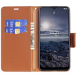 Etui z klapką do Nokia G11 / G21, Litchi Wallet Case, brązowe