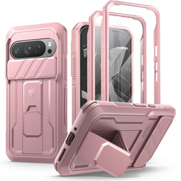Etui pancerne do Google Pixel 9 Pro, Dexnor Full Body (Two Frames), różowe