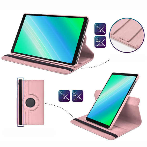 Etui do Samsung Galaxy Tab A7 Lite 8.7 T220 / T225, Obrotowe 360, Różowe