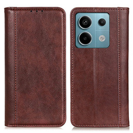 Etui do Xiaomi Redmi Note 13 Pro 5G, Wallet Litchi Leather, brązowe