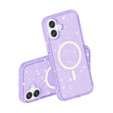 Etui do iPhone 17, do MagSafe, brokatowe, półprzezroczyste fioletowe