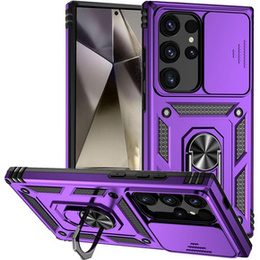 Etui pancerne do Samsung Galaxy S24 Ultra, CamShield Slide, fioletowe