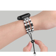 Kobieca bransoleta do Apple Watch 1/2/3/4/5/6/7/8/9/10/11/SE Ultra 1/2/3 42/44/45/46/49mm, Czarna