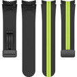 Pasek Silikonowy do Samsung Galaxy Watch 4/5/6/7/FE 40/42/43/44/45/46/47mm, Czarny / Limonkowy