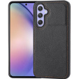 Etui skórzane do Samsung Galaxy A54, Obudowa Lychee leather Case, czarne