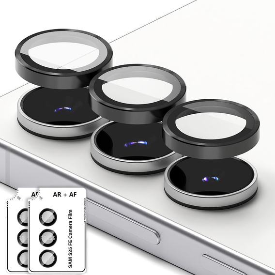 2x Szkło hartowane na aparat ERBORD do Samsung Galaxy S25 FE, Czarne