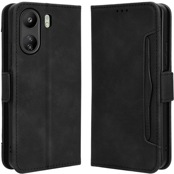 Etui z klapką do Xiaomi Redmi 13C / Poco C65, Card Slot, czarne