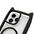 Etui do iPhone 16 Pro, do MagSafe, Cute Cat, czarne + Szkło na ekran