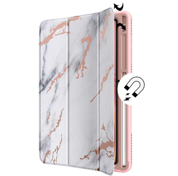 Etui do Samsung Galaxy Tab S6 Lite, Suritch Full Body Marble, różowe