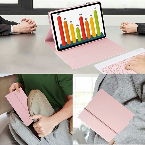 Etui z klawiaturą Bluetooth do Lenovo Tab M11 – różowe