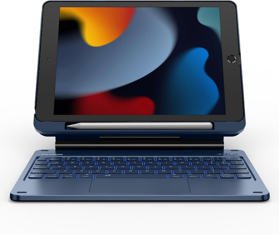 Etui z klawiaturą do iPad 10.2" 2021/2020/2019 (9/8/7 gen.), Dexnor Magnetic Keyboard Touchpad, niebieskie